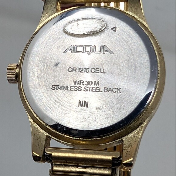 Timex Acqua INDIGLO Night Light Ladies Gold Tone Watch A63912 Stretch Band main image 8